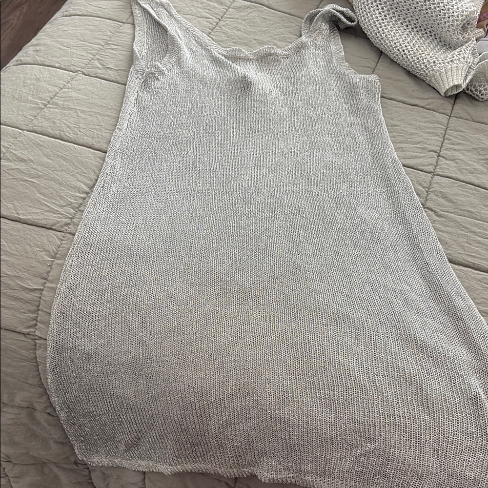 Gray Knit Sleeveless Dress